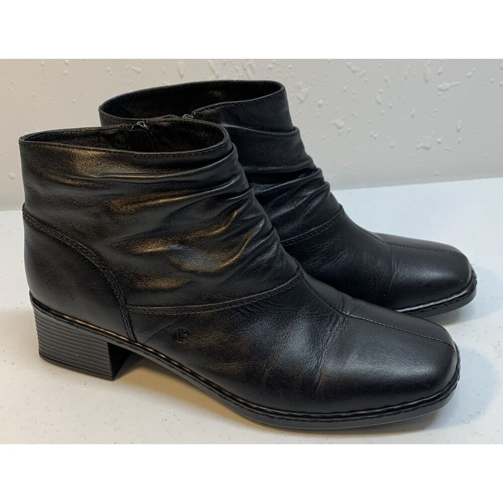 Josef Seibel Catania Ankle Boots Womens 8.5 eu 39 Black Zip Slouchy Biker City